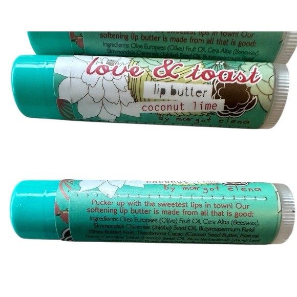 Lot of 3 Love & Toast Lip Butter Coconut Lime By Margot Elena New Sealed - Picture 3 of 3